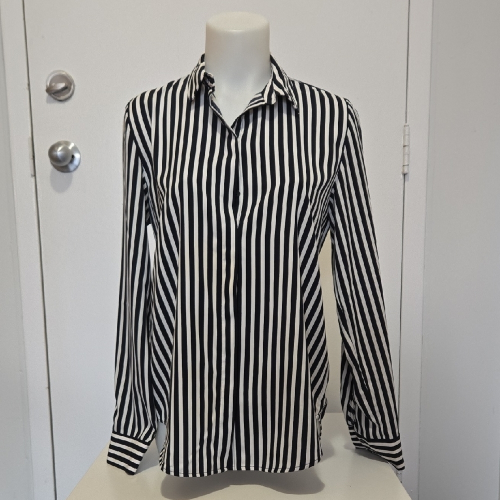 H&M Monochrome Striped Blouse